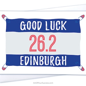 Carte de bonne chance d'Édimbourg, 26,2, carte de coureur de marathon