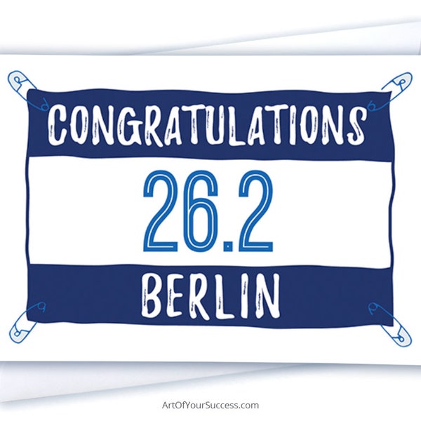 Berlin Congratulations Card, or London Good Luck Card, Marathon Card