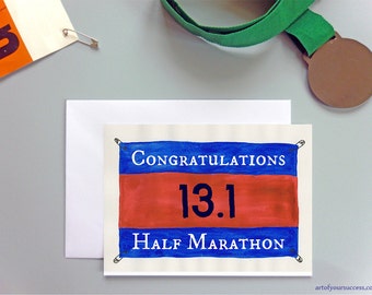 Half Marathon card, 13.1 mile, congratulations half marathon, half marathon, congrats half, running card,