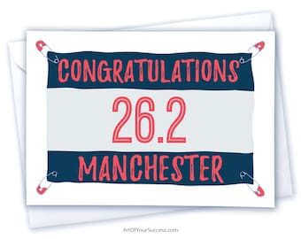 Manchester Congratulations Card, congratulations marathon card