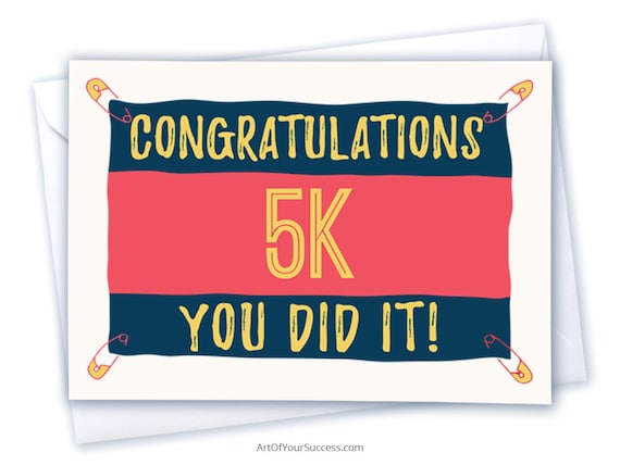 Congratulations 5k Run Card 5km Card For Runner Couch To 5k Etsy