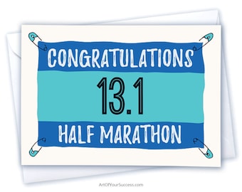 Half Marathon card, 13.1 mile, congratulations half marathon, running card