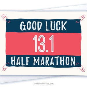 Good Luck Halve Marathon-kaart, 13.1-kaart, 13.1, Good Luck 13.1-kaart, hardloopkaart, kaart voor loper