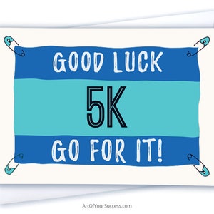 Bonne chance carte de course de 5 km, carte de 5 km pour coureur