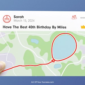 Carte d'anniversaire personnalisée « Strava art », carte d'anniversaire pour coureur, triathlète, cycliste, art d'entraînement, miles d'anniversaire