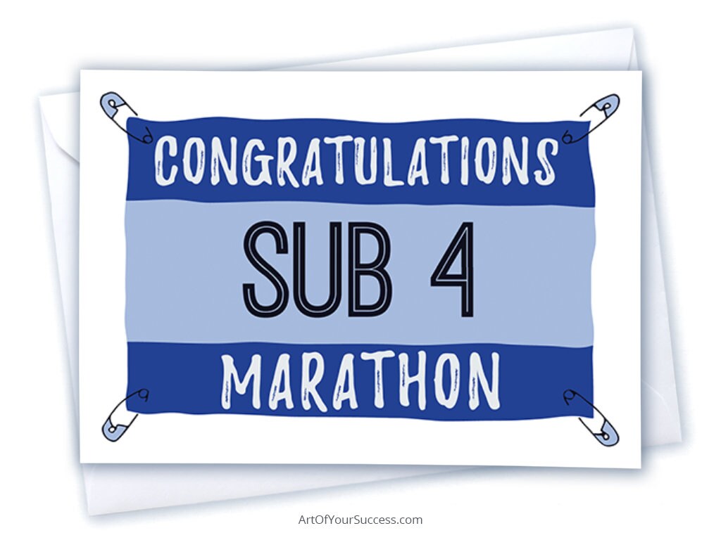 Sub 4 uur Marathon Gefeliciteerd Card
