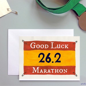 Carte Marathon Good Luck, carte Good Luck Marathon, carte pour 26point2 miles, bonne chance 26.2 carte