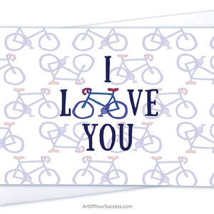 Amore per la bici, San Valentino per ciclista, Carta bici, Carta anniversario, Carta per lui, lei, triathlon ciclista, Carta ciclista, Illustrazione bici