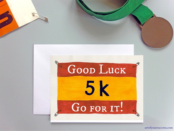 Good Luck 5k Run Card 5km Card For Runner Couch To 5k C25k Etsy