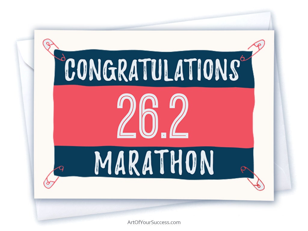 Congratulations Marathon card, marathon, 26.2, Marathon card, congratulations marathon runner 26point2 card
