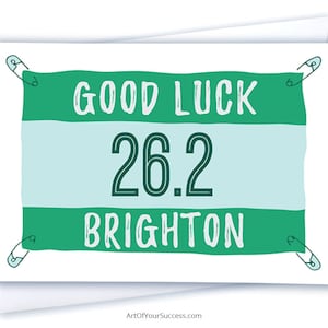 Brighton Good Luck Card, 26,2, carte de coureur de marathon