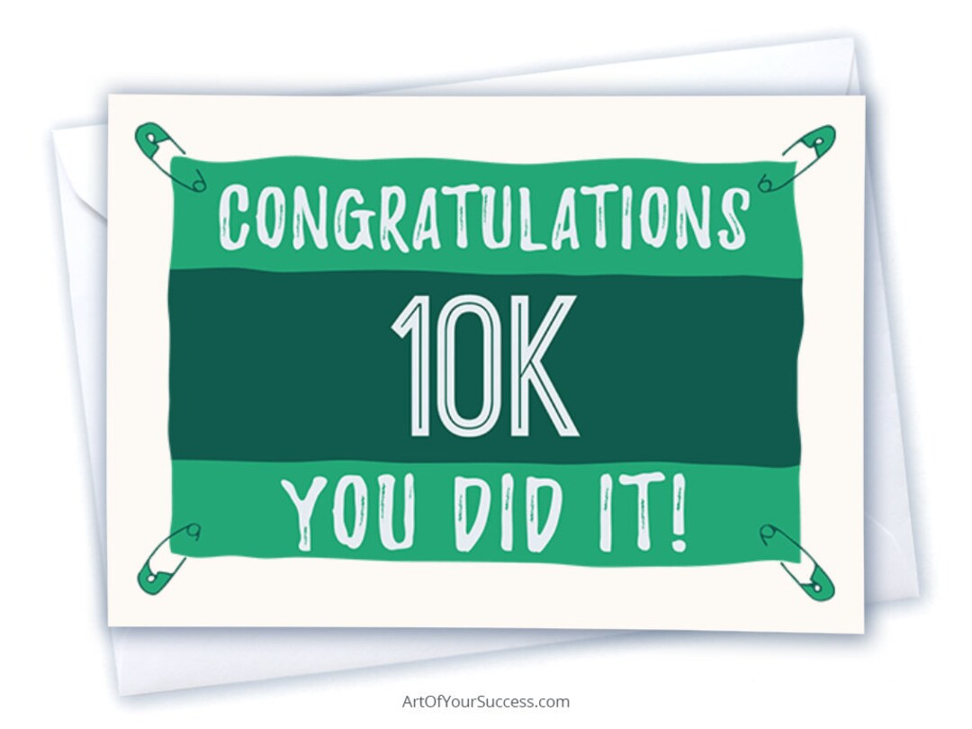 Congratulations 10K Running Card: Runner Card (A6 / 5.8 X 4.1 In