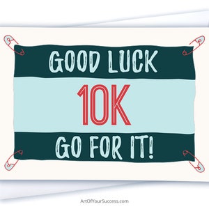 10k Good Luck kaart, hardloopkaart, kaart voor loper, 10k race, loper kaart