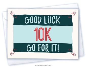 10k Good Luck card, running card, card for runner, 10k race, runner card