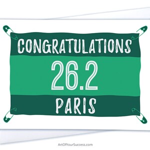 Paris Glückwunschkarte, 26,2, Marathon Läufer Karte