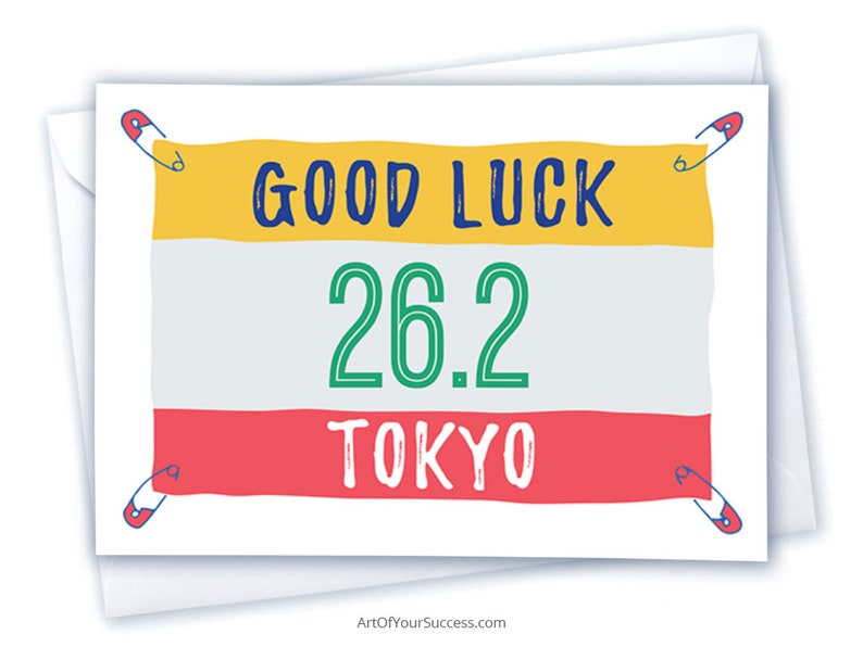 marathon gift marathon majors 26.2 Tokyo Marathon Tokyo Marathon Good Luck Card marathon runner card Good Luck Tokyo Marathon card