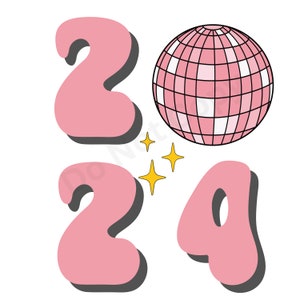 NYE New Years Eve Day Disco Ball Drop png, Retro New Year 2024 Sublimatie Download Design, New Years png, Gelukkig Nieuwjaar png Clip Art SVG