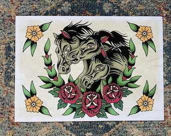 Impresión digital A3 de los caballos del faraón