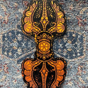 Hand Painted Vajra with Indra’s Net Sacred Geometry Wall Hanging