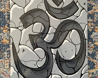 Ohm pared pintada a mano colgando