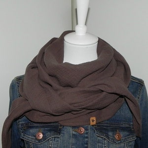 Muslin triangular scarf brown XL single-layer scarf summer chocolate