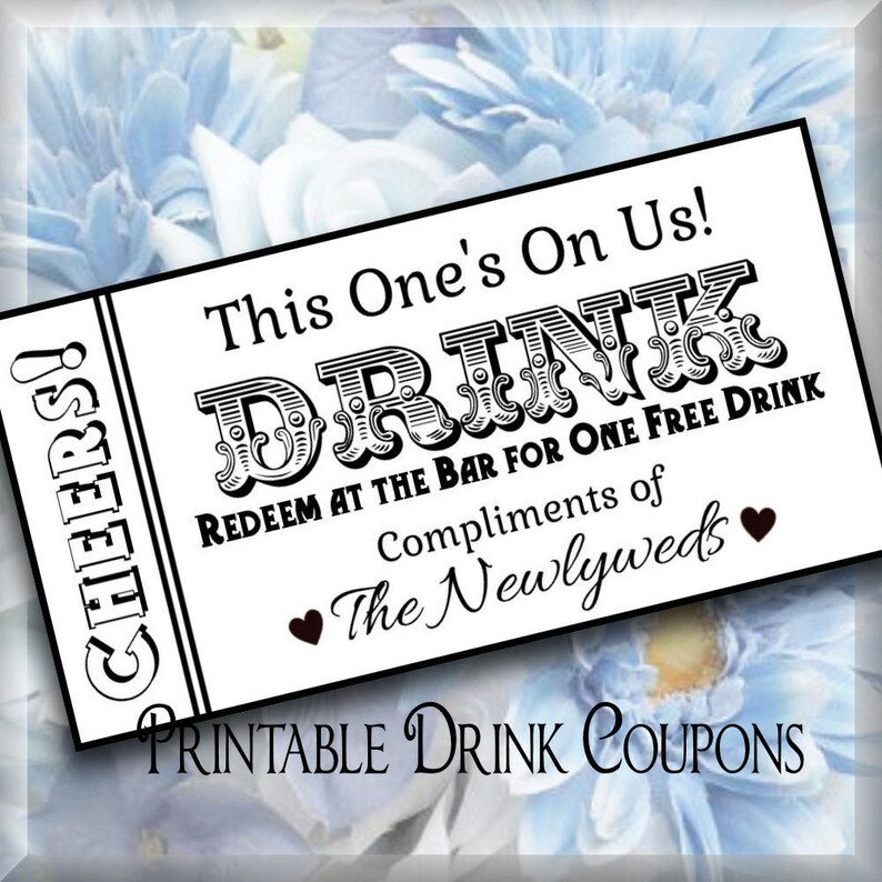 Consume Tickets Do it yourself Wedding day Printable Prompt Down load Electronic Bar Tickets Do It Oneself photo regarding Printable Drink Tickets titled Consume Tickets Do it yourself Marriage Printable Prompt Obtain Electronic Bar Tickets Do It You