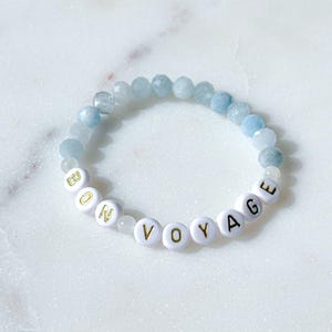 Bon Voyage crystal beaded bracelet - aquamarine and moonstone - cruise gift - travel gift