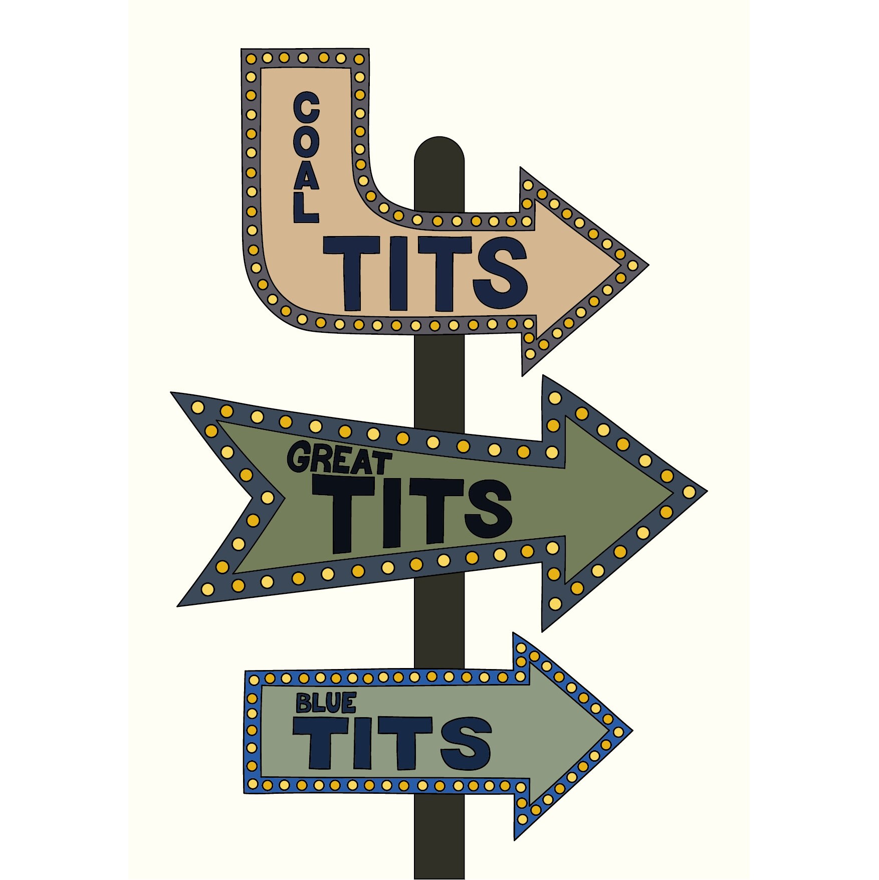 Tits Tits Tits Sign Print. Blue Tits Coal Tits Great Tits. - Etsy