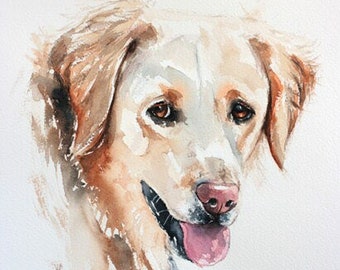 Custom pet portrait art memorial painting original hand painted wall art dog lover personalised gift watercolour art paint my pet dog gift