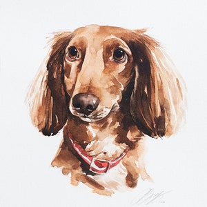 Dog portrait painting art memorial pet portrait original custom hand painted watercolour personalised gift for dog lover paint my pet dog