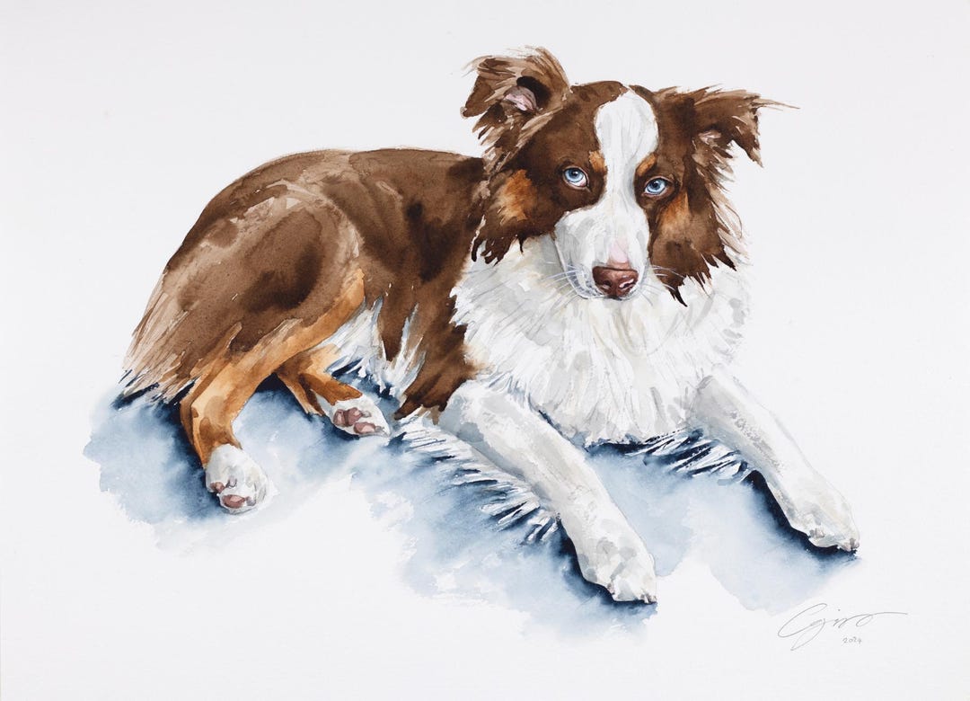 Pet Portrait Painting Art Memorial Dog Portrait Original Custom Hand ...