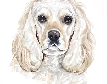 Pet Portrait, Dog Portrait, Custom Gift, Pet Memorial, Cockapoo Painting, Art Commission, Paint My Dog, Pet Lover Gift, Dog Watercolour
