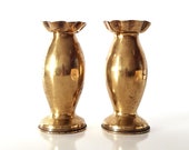 Military Trench Art Pair Brass Vases Pair of French Trench Art, Artillery Shell, Antique French Military Gift, Bullet Vase,