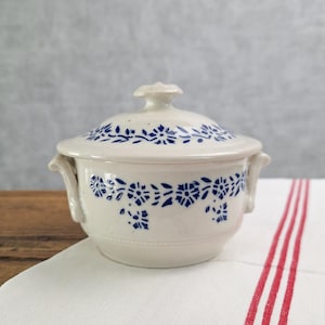【美品】フランスアンティーク SAINT-UZE 青い花模様のスーピエール Antique Saint Uze Pottery - Etsy