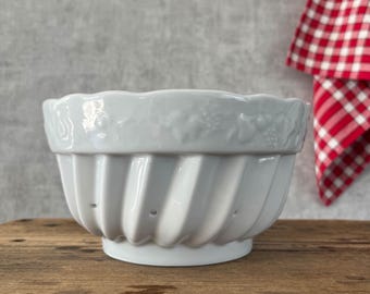 Philippe Deshoulières Passoire à fruits Limoges, bol motif baies Californie, passoire en porcelaine blanche, décoration de cuisine française