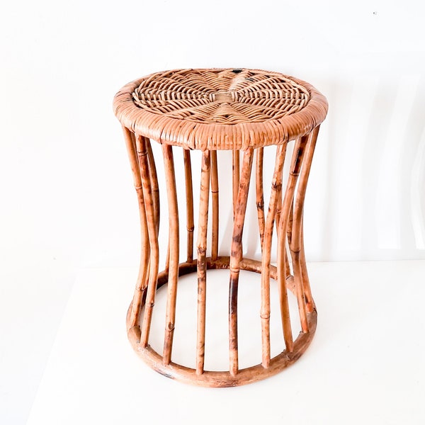 Rattan Side Table Etsy