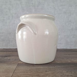 Confit Jar Large Gray Stoneware Crock Pot, Utensils Storage, Artist Pot, Flower Vase, Rustic French Farmhouse Farm Table Cuisine