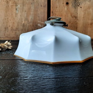 1930s French White Opaline Glass Ceiling Light with Cast Fixation, Antique Ceiling Light Shade Opaline Art Deco