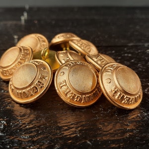 WW1 French Army Grenadiers Infantry Brass Buttons Officer Gold 17mm X2