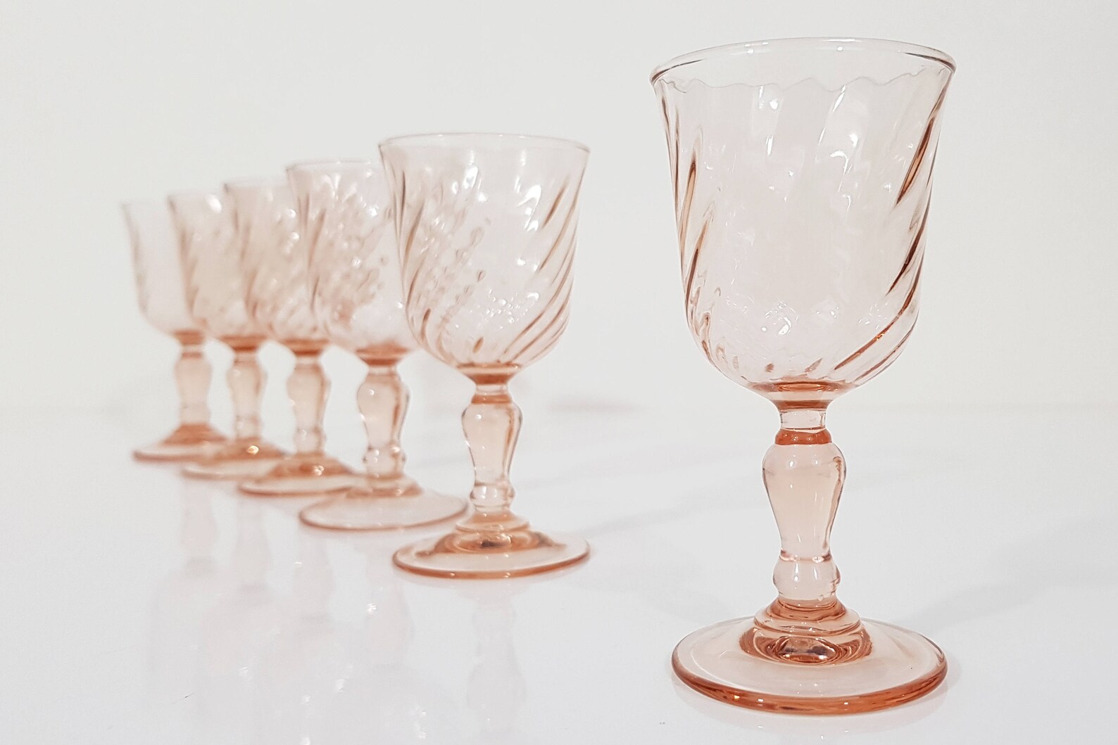 Set of 6 Pink Glass Shot Glasses Rosaline Arcoroc France Pink Etsy