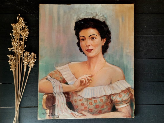 女性の肖像画 油彩 サインあり 女性の肖像画 油彩 サインあり