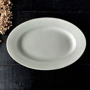 White Thick Ironstone Oval Serving Platter Brasserie Restaurant Limoges France Jeanne D&#39;Arc living, Rustic Kitchen,