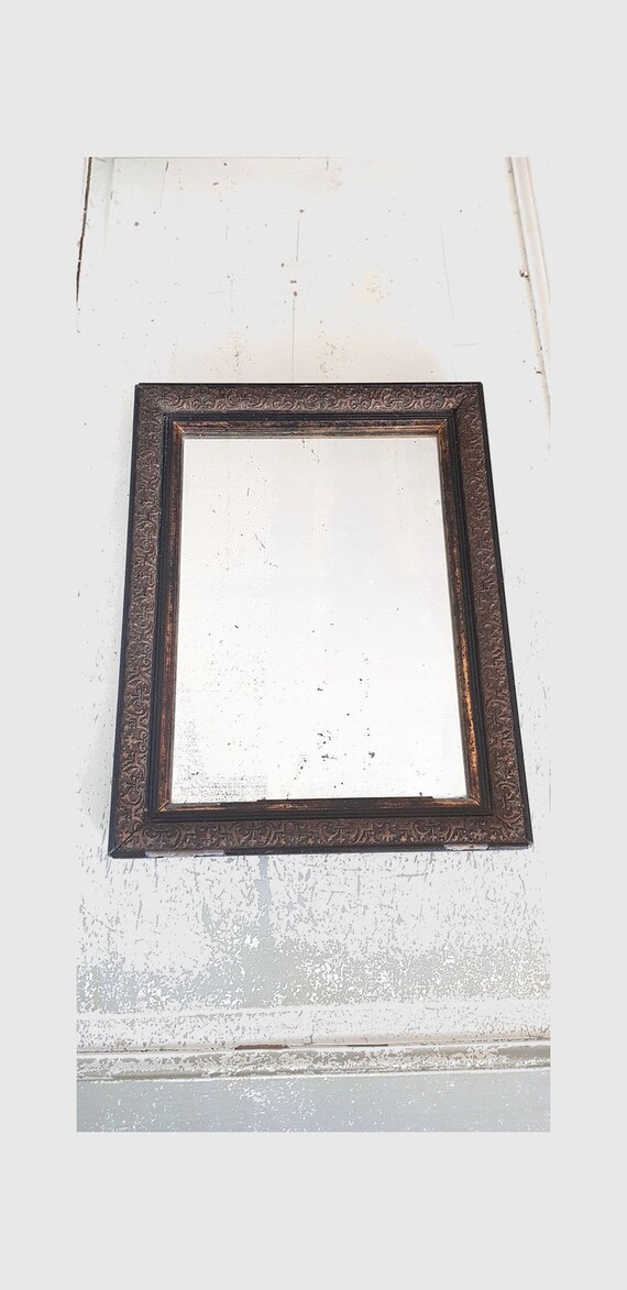 Antique French Mercury Mirror Frame Wall Wood