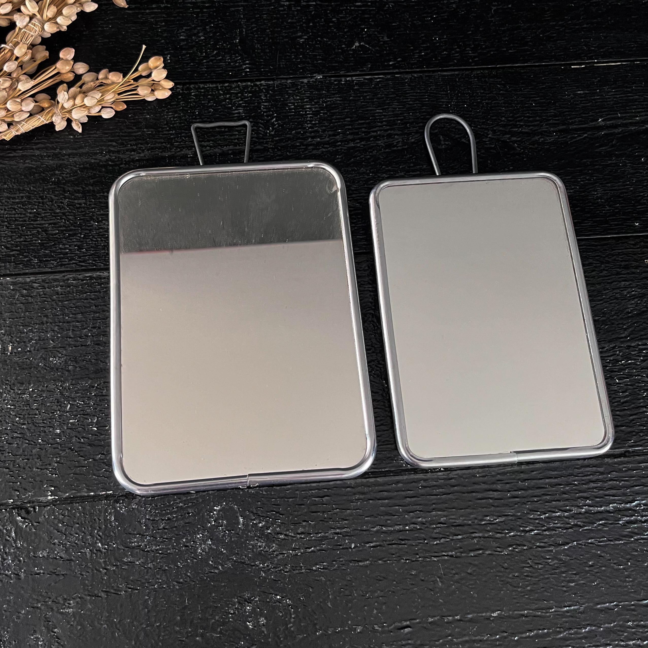 ヴィンテージバーバーミラーのペア、フレンチクロームフレームの卓上