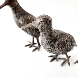 Set of 3 Pewter Silver Woodcocks Vintage in Mauro Manetti Style, Birds ...