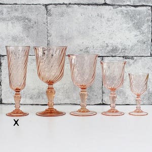 Blush Pink Champagne Flutes from Luminarc Rosaline Set of 6 Pink Swirl Glasses France image 7