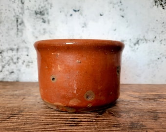 Small French Antique Glaze Pottery Cheese Mold Terracotta Cheese Strainer, Faisselle Mould