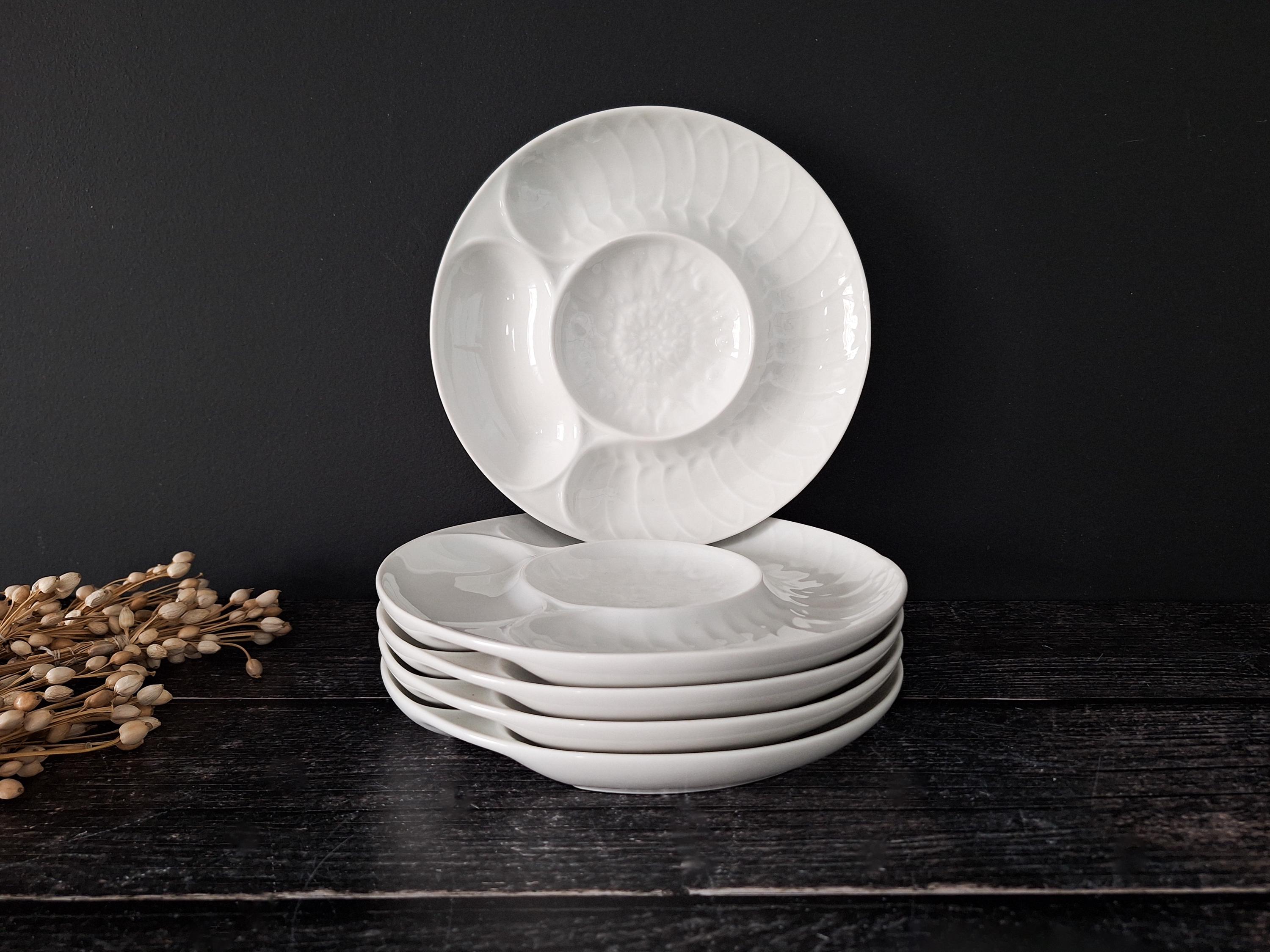 Plat 3 compartiments pour apéritif - En porcelaine blanche Plat 3 compartiments pour apéritif - En porcelaine blanche