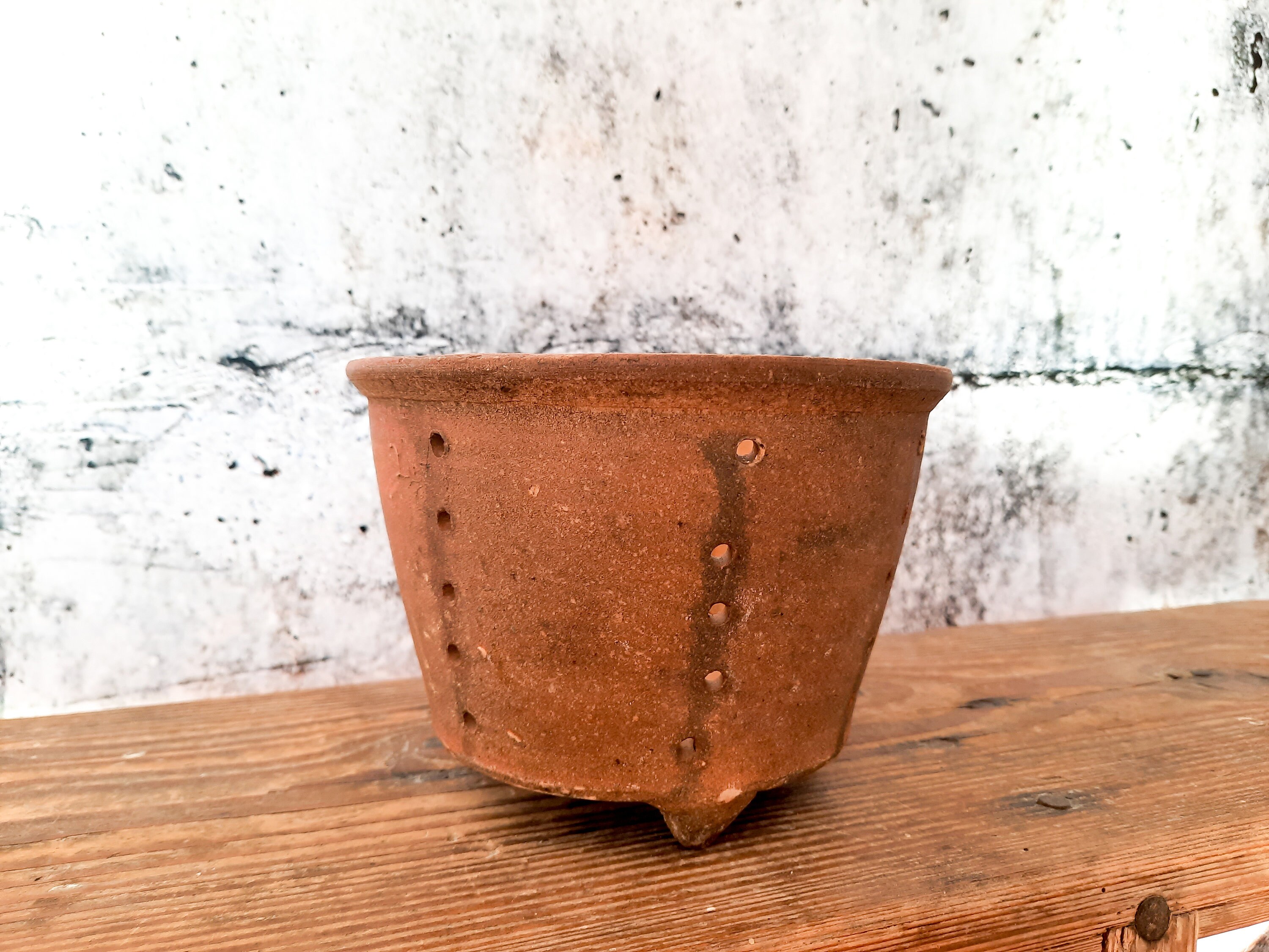 Français Antique Glaze Pottery Cheese Mold Terracotta Strainer Instant Collection, Faisselle Moulds,