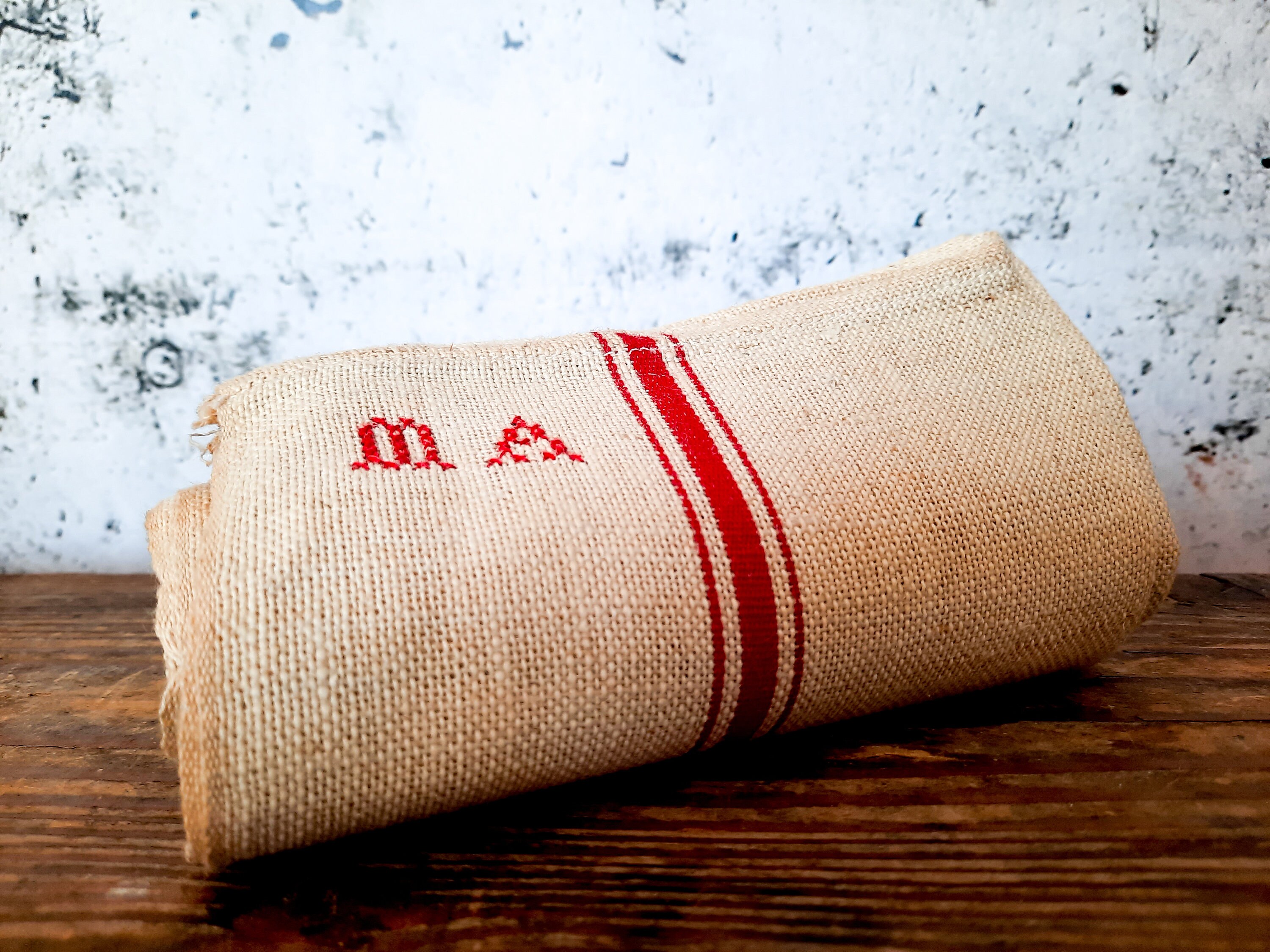 Français Torchon en Lin avec Monogram Initial Ma de Cuisine